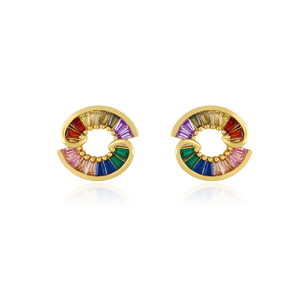 Round Multi Colour Stud Earring